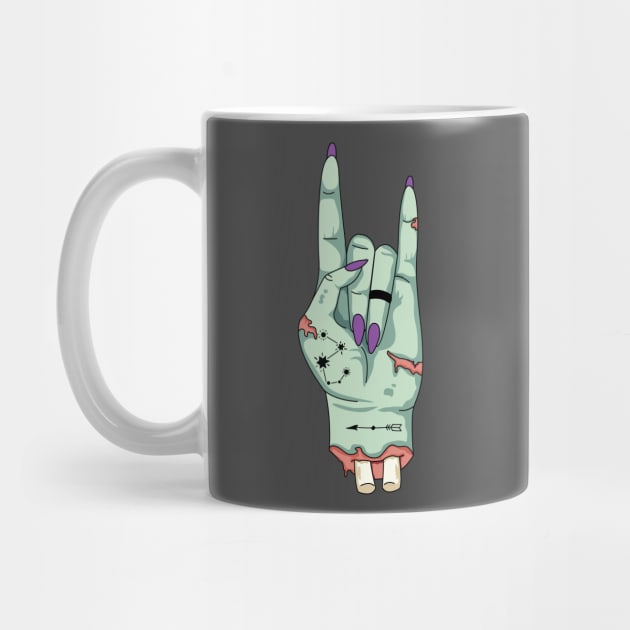 Rock on zombie hand by maliGnom